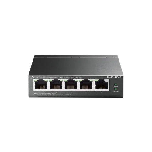 Image of TP-LINK TL-SF1005LP 5-Port 10/100Mbps Fast Ethernet PoE Switch with 4 PoE+ Ports, 41W Power Budget, Desktop/Wall Mount, 