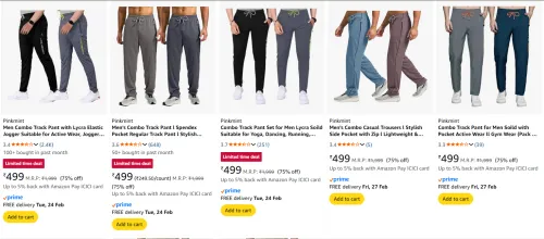 Image of Track pants for men at 75% discount 