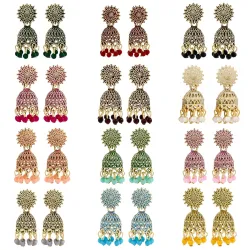 Jhumkas for women traditional Earrings For Women sun flower Design Traditional Drop Jhumke For Women Girls Love Gifts 12