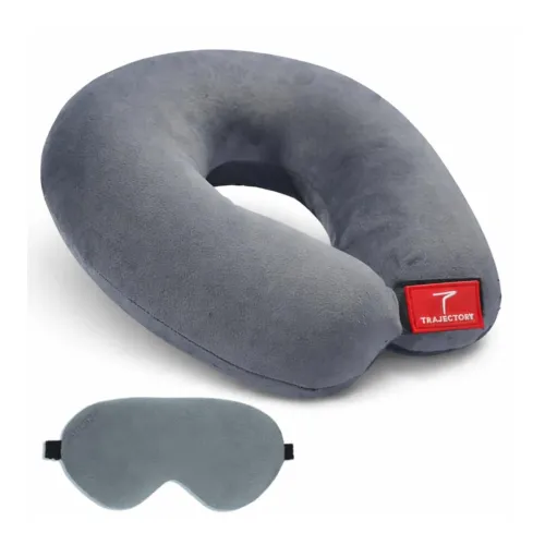 Image of Trajectory Travel Neck Pillow with Eye Mask, Hollow Conjugate Fiber
