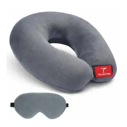 Trajectory Travel Neck Pillow with Eye Mask, Hollow Conjugate Fiber