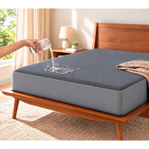 Image of Trance Home Linen Premium Cotton Feel Mattress Protector Queen Size 78x60 Inches