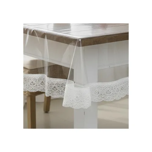 Image of STITCHNEST PVC Transparent 4Seater Dining Table Cover 