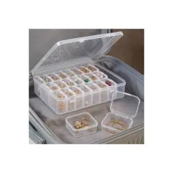 Transparent Jewellery & Accessories Storage Box with Earrings, Beads, (30 box) Rings, 