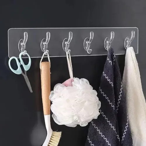 Image of Transparent Over Door Hook Rack