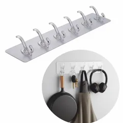 Transparent Self Adhesive Wall Hook Strip with Hooks