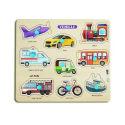 Transport Wooden Puzzle for Kids 3+ - Jigsaw Puzzles for Adults, Baby Learning and Educational Toys - Board Game for 2