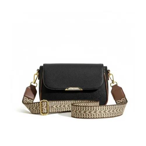 Image of Travel Crossbody Crescent Bags for Women Over Shoulder Purse with Zipper | Leather Sling Bag for Girls | Small Pebble Fl