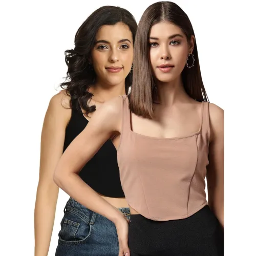 Image of Trend Arrest.ed Women's Stretchable Corset Style Crop Top