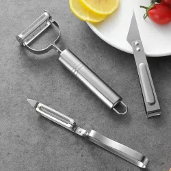 TRENDBIT Steel Peeler & Knife Set – 3 Pcs