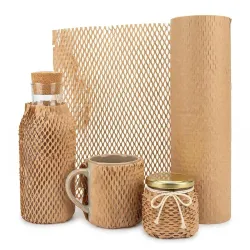 Trendy Home Honeycomb Paper Bubble Wrap Roll 10 meter x 14 inch, Brown