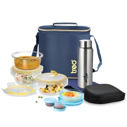Treo By Milton All Fresh Borosilicate Glass Round Tiffin Set of 8