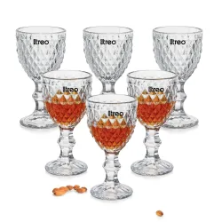 Treo by Milton Astoria Shot Glasses I Set of 6 (65 ml) | Elegant Fluted mini Glasses with Geometric Design for Shots, mocktails, tasters & Parties
