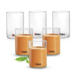 Treo By Milton Borosilicate Tea Tumbler Set of 6, 160 ml Each