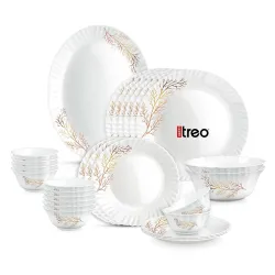 Treo by Milton Opalware Aurelia Silvia Dinner Set of 27 Serving for 6
