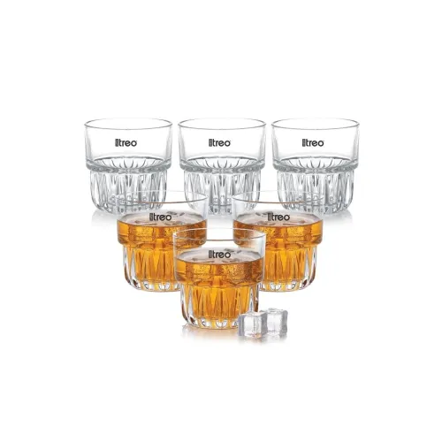 Image of Treo by Milton Empress Whiskey Glass Set of 6, 255 ml Each I Crystal Clear Glass I Classic Design I Tumbler for Whiskey,