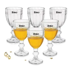 Treo by Milton Glace Shot Glasses I Set of 6 (65 ml) | Elegant Fluted mini Glasses with Geometric Design for Shots, mocktails, tasters & Parties