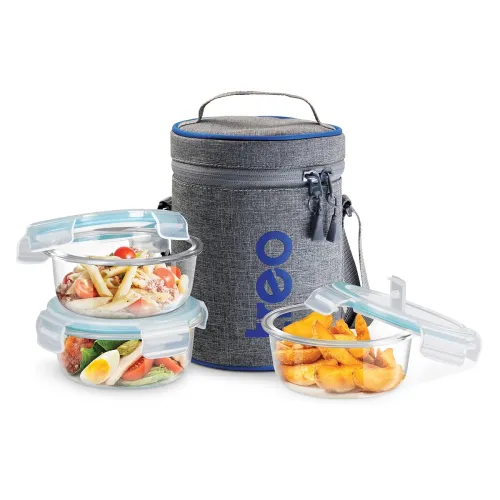 Image of Treo by Milton All Fresh Borosilicate Glass Lunch Box Set of 3