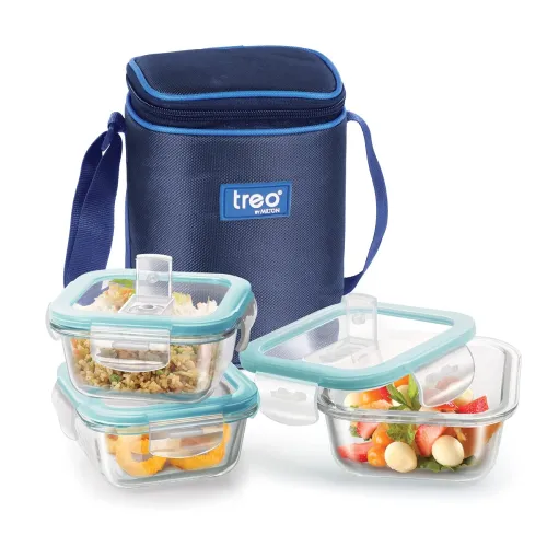 Image of Treo by Milton Glass Tiffin Container 320ml Set of 3