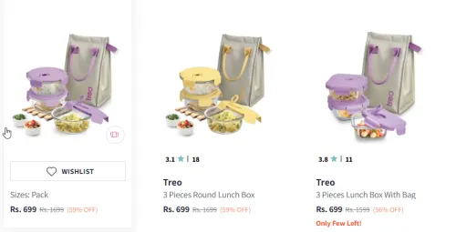 Image of Treo Lunch Boxes upto 59% Discount