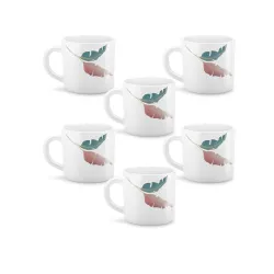 Treo By Milton Opalware Amara 10 Palma Cup Set | Microwave & Dishwasher Safe | Bone-Ash Free | Tempered Toughness | Set 