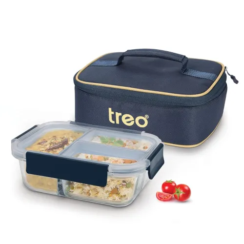 Image of Treo By Milton All Fresh Rectangle 3 Compartment Lunch Box