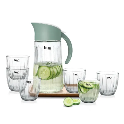 Image of Treo By Milton Borosilicate Aura Glass Set with Jug 7 Pieces