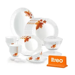 Treo by Milton Opalware Neuma Mapelle Dinner Set (35 Pieces, Service for 6)