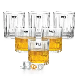 Treo by Milton Linea Whiskey Glasses (340ml, Set of 6)