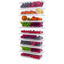 Treovia 6 Pack Fridge Storage Boxes (1500ml Each)