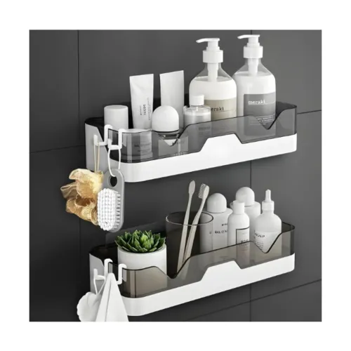 Image of Treovia Plastic Bathroom Shelf Organizer (Pack of 2) Sources