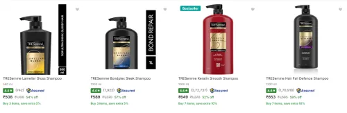 Image of Tresemme Shampoo at minimum 50% Discount