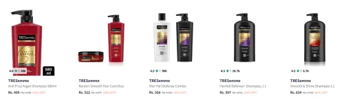 Image of Tresemme Shampoo at minimum 60% Discount
