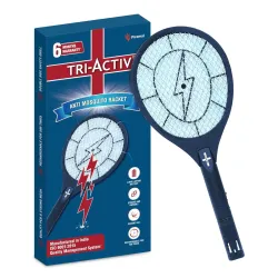 Tri-Activ Mosquito Killer Racket (6 months Warranty, Rechargable Upto 500 Times, ISO Certified)