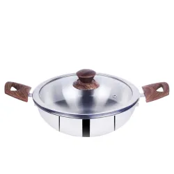Tri Ply Kadai 22 Cm | Stainless Steel Deep Cooking Kadhai for Curry