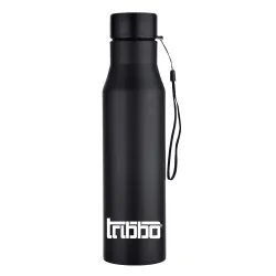 TRIBBO Stainless Steel Water Bottle 1 Litre, Water Bottles for Fridge, School,Gym,Home,Office,Boys, Girls, Kids, Leak Proof(Black,1000 ML,Sipper Cap, Set of 1, Model-Diana)