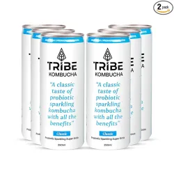Tribe Kombucha Naturally Sparkling Probiotic Super Drink|Secret Recipes with Herbs & Spices | Gut Friendly | Gluten free