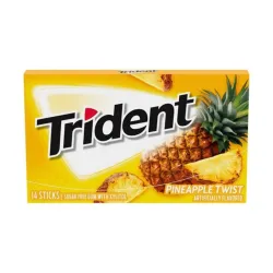 Trident Pineapple Twist Sugar Free Gum with Xylitol 14 Sticks, 0.94 oz ℮ 26.6 g