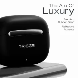 TRIGGR Arcus One 60H Battery, 4 Mic ENC, Dual Pairing, Rubber Grip, 13mm Drivers, v6.0 Bluetooth Headset (Infinite Black