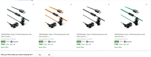 Image of TRIGGR Blaze Type-C Wired Earphones Flat 80% Discount 