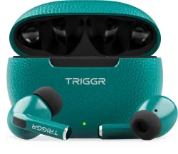 TRIGGR COSMOS with Textured Design, Dual Pairing, 50H Battery, 13mm Drivers, BT v5.3 Bluetooth Headset (Teal Noir, True