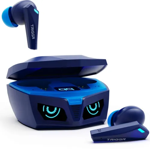 Image of TRIGGR Kraken X1 Plus with Dual Pairing, Battery Display, Quad ENC, 70H Battery, v5.3 Bluetooth Headset (Cobalt Mariner,