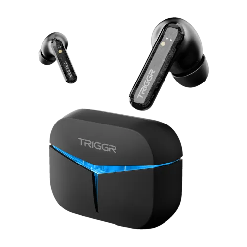 Image of TRIGGR Kraken X3 with RGB Lights, 40ms Latency, Quad ENC, Rapid Pair, 40H Battery, v5.3 Bluetooth Gaming Headset (Black,