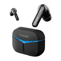 TRIGGR Kraken X3 with RGB Lights, 40ms Latency, Quad ENC, Rapid Pair, 40H Battery, v5.3 Bluetooth Gaming Headset (Black,