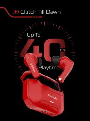 TRIGGR Raze 1 with 40H Battery, 40ms Low Latency, Dual ENC Mic, Tactical Design, v5.4 Bluetooth Headset (Red Void, True 