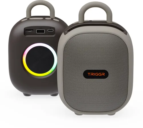 Image of TRIGGR Roar 12 Portable BT, V5.3, FM Mode, Rubber Finish, 8 Hr Playtime 12 W Bluetooth Speaker (Rustic Dust, Mono Channe