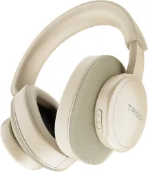 TRIGGR Trinity 3 with Fabric Finish, Dual Pairing, 50H Battery, Foldable Design, v5.3 Bluetooth Headset (Rustic Beige, O