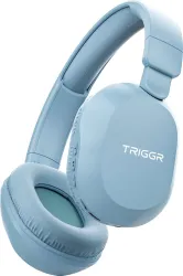 TRIGGR Trinity Neo with 80H Playtime, Dual Pairing, ENC, Fast Charging, Bluetooth v6.0 Bluetooth Headset (Glacier Blue, On the Ear)