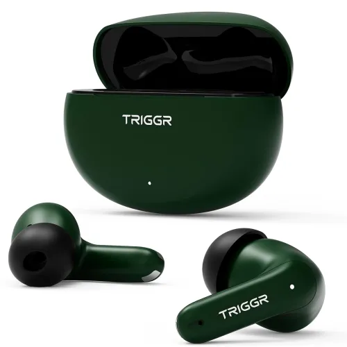 Image of TRIGGR Ultrabuds N3 with Crisp Calling, 50H Playtime, 13mm Drivers, BassXpand Bluetooth (Jungle Green, in The Ear)