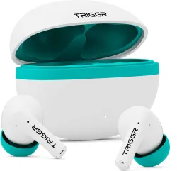 TRIGGR Ultrabuds N5 with Latest BT v6.0, 40Hr Playtime, 13mm Dynamic Drivers, Rich Bass Bluetooth Headset (Pearl Blue, T